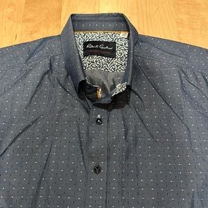 Robert Graham Charcoal Blue Microdot Button-Down Shirt